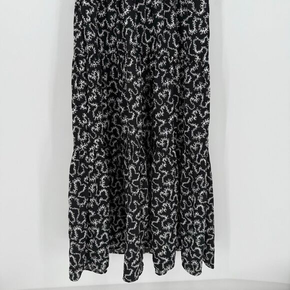 Sea New York Thandi Smocked Textured Maxi Dress Short Flutter Sleeve 8 Black - Picture 3 of 10